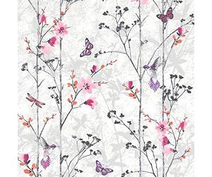 Muriva 102550 Novelties Eden Wallpaper Rolls - Pink