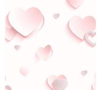 Muriva 3D Glitter Hearts Pink Wallpaper J92603