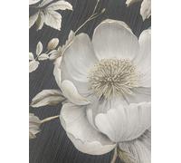 Muriva Wallpaper Alethia – Floral, Matt Finish – Black 227503