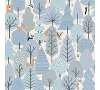 Muriva Blue Floral Metallic Effect Embossed Wallpaper