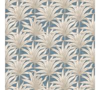 Muriva Blue Tropical Distressed Effect Embossed Wallpaper