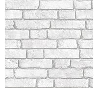 Muriva Bluff Embossed White Brick Faux Effect Wallpaper J30309