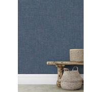 Muriva Cambric Texture Wallpaper Blue