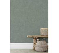 Muriva Cambric Texture Green Wallpaper 10m x 53cm, Green