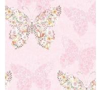 Muriva Catherine Lansfield Enchanted Butterfly Wallpaper in Pink Muriva Pink