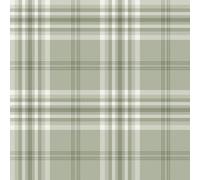 Muriva Catherine Lansfield Kelso Checked Wallpaper in Green Muriva Green