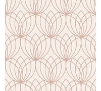 Muriva Cream Geometric Metallic Effect Embossed Wallpaper