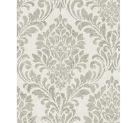 Muriva Darcy James Collection Eleanor Cream Damask Wallpaper - Modern Traditional Damask Pattern Effect Wallpaper for Living Room, Bedroom, Hallway