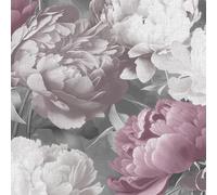 Muriva Doretta Bold Floral Lightly Textured Flower Patterned Vinyl Hardwearing Wallpaper for Living Room, Bedroom, Hallway - Decorative Luxury Wallpaper - Pink 213301