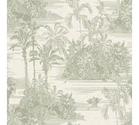 Muriva Eden Collection Tropical Toile Wallpaper in Olive Muriva Olive