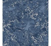 Muriva Elixir Marble Wallpaper Navy Blue/Silver Metallic - 166505