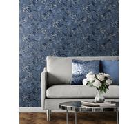 Muriva Elixir Marbled Geometric Wallpaper Roll in Dark Navy Muriva Dark Navy