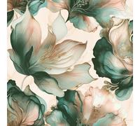 Muriva Elysian Floral Coral Teal Wallpaper 212505