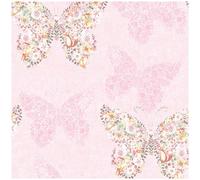 Muriva Enchanted Butterfly Wallpaper Pink Multicoloured Floral Animals Kids Bedroom