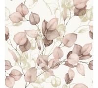 Muriva Floral Wallpaper Eucalyptus Pink Wall Paper Roll