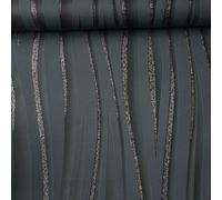 Muriva Glitter Sparkle Charcoal Black Textured Wave Vinyl Feature Wallpaper 3D Glitter