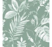 Muriva Ltd Muriva Tane Leaf Green Wallpaper, Green