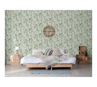 Muriva Green Tropical Water Coloured Effect Embossed Wallpaper