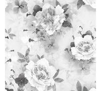 Muriva Grey Floral Glitter Effect Embossed Wallpaper