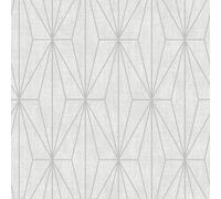 Muriva Grey Geometric Shimmer Effect Embossed Wallpaper