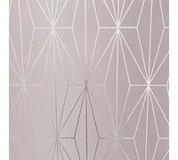 Muriva Kayla Blush & Silver Wallpaper 10m x 53cm, Pink