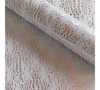 Muriva Kylie Minogue Cassia Textured Metallic Wallpaper Luxury Designer Vinyl 10m Roll Rose Gold 701551