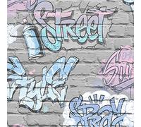 Muriva Ltd Muriva Street Style Grey Wallpaper 10m x 53cm, Grey