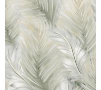 Muriva Lipsy Feather Wallpaper, Shimmering, Sage Green, Gold (144502) | Wallcovering for bedroom, living room, dressing room and hallway, feature wall, washable, paste-the-paper