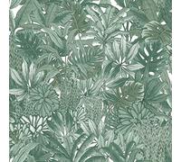 Muriva Lush Forest Wallpaper - Modern Wallpaper for Living Room, Bedroom, Fireplace - Metallic Decorative Luxury Wall Paper with Jungle Creatures Hidden with Tropical Foliage (Green)