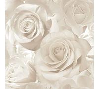 Muriva Madison Glitter Pearl Wallpaper 139524 - Flower Floral Large Roses Cream