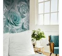 Muriva Madison Glitter Wallpaper Roll Floral - Aqua