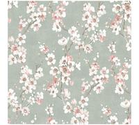 Muriva Melody Floral Wallpaper Sage Green Pink Blossoms Flowers Botanical Natural