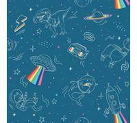 Muriva My Kingdom Space Explorer Wallpaper in Blue Muriva Blue