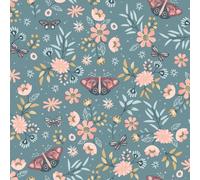 Muriva My Kingdom Sweet Meadow Textured Wallpaper in Teal Muriva Teal