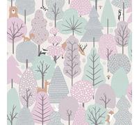 Muriva My Kingdom Wild Wood Textured Wallpaper in Pink Muriva Pink