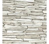 Muriva Natural Slate Brick Effect Embossed Wallpaper