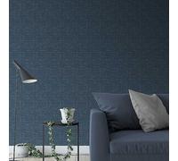 Muriva Blue Texture Fabric Effect Patterned Wallpaper