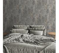 Muriva Plain Charcoal Grey Distressed Stone Concrete Effect Cove Texture Wallpaper