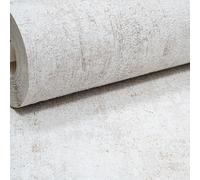 Muriva Plain Cream Concrete Effect Wallpaper Textured Distressed Gold Metallic Vinyl