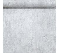 Muriva Plain Grey Concrete Effect Wallpaper Textured Distressed Silver Metallic Vinyl