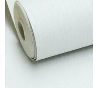 Muriva Plain White Silver Glitter Shimmer Textured Crystal Vinyl Neutral Wallpaper