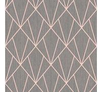 Muriva Rose Gold Geometric Metallic & Glitter Effect Embossed Wallpaper