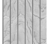 Muriva Woodgrain Panel Silver Metallic Luxury Wallpaper 193502