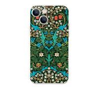 MURLEBAY for iPhone 15 Floral Case, Blackthorn by William Morris Pattern Retro Cute Art Phone Case, Soft TPU Case Cover