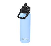 Murmioo Sports Water Bottle Stainless Steel Water Bottle,flasks for hot and Cold Drinks,BPA Free,Double Walled Vacuum Insulated Leak-Proof,24 Hrs Cold & 12 Hot (22OZ, Blue)