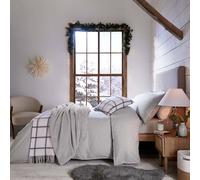 Murmur Laila Brushed Cotton Super Kingsize Fitted Sheet, Cloud Grey