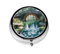 Murmuring Stream Cute Pill Organizer - AM PM Pill Box, Small & Large Travel Pill Case, Unique Custom Design, Iron Plating, Perfect for Purse and On-The-Go