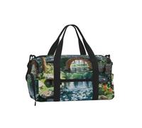 Murmuring Stream Gym Bag Water-Repellent Twill Shoe Compartment Black