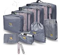 Murmush Grey Packing Cubes for Suitcases [8-Pcs + 2 Perfume Atomizers], Eco-Friendly Travel Organiser Bags with YKK Zips, Durable 300D Oxford Fabric, Suitcase & Backpack Packing Cube Set