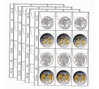 MUROAD 12-Pocket Coin Pages & 10 Sheets Sleeves for Collectors